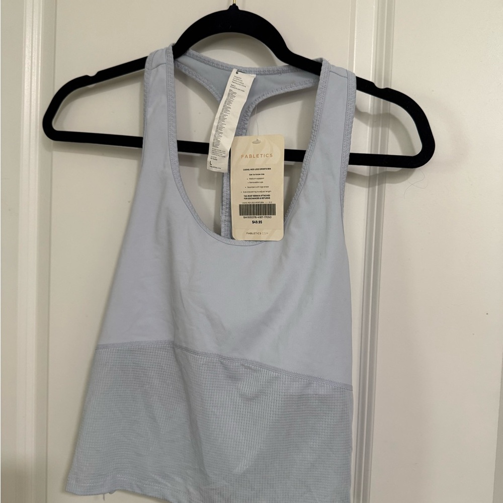 Fabletics Sky Blue Sports Bra NWT